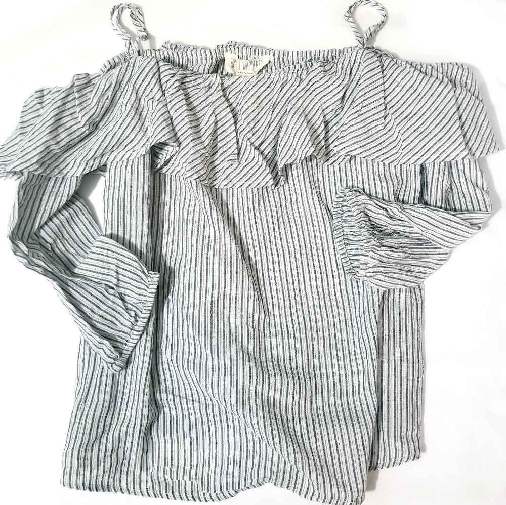 Sweet Wanderer Off the Shoulder Striped Blouse